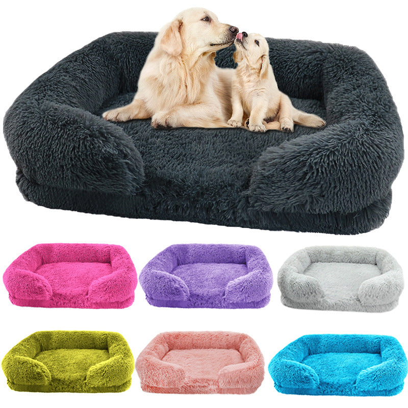 Camas de Inverno Retangulares P M G GG para Cães Lavável Pelúcia Macia Cama de Gato Colchonete Almofada para Pet Canil Grande Médio camas para perro