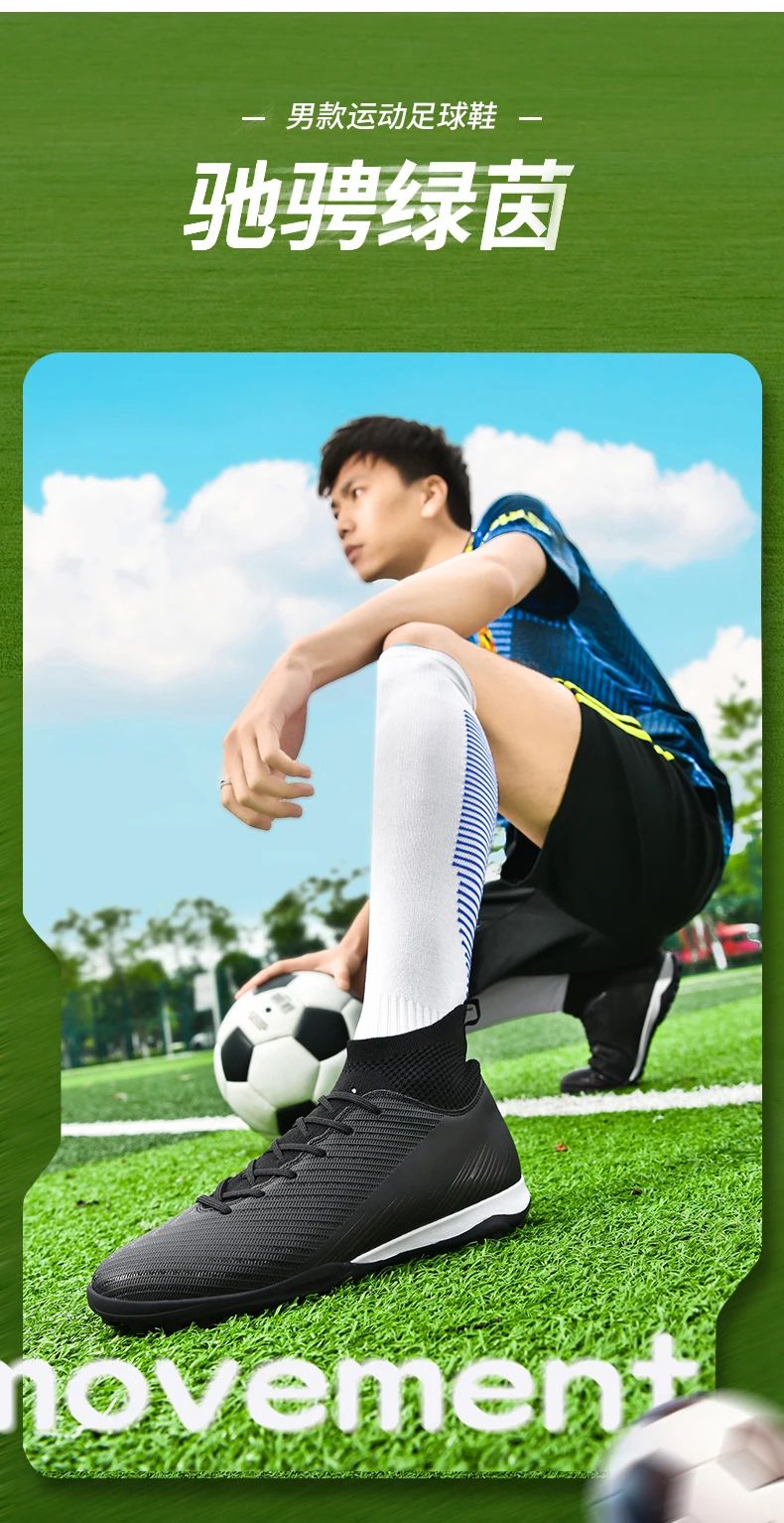 Men Fast Soccer Shoes Professional TF/FG Indoor Futsal Football Field Boot Unisex Society Cleats Long Spikes Sneaker Comfortable