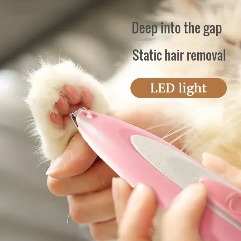 Pet Electric Hair Clipper-Silent Cat/Dog Shaver with Push Scissors, Paw Grooming Tool for Nail & Fur Trimming (Pet Grooming Kit)