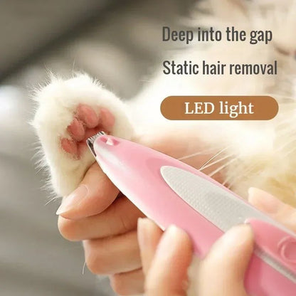 Pet Electric Hair Clipper-Silent Cat/Dog Shaver with Push Scissors, Paw Grooming Tool for Nail & Fur Trimming (Pet Grooming Kit)