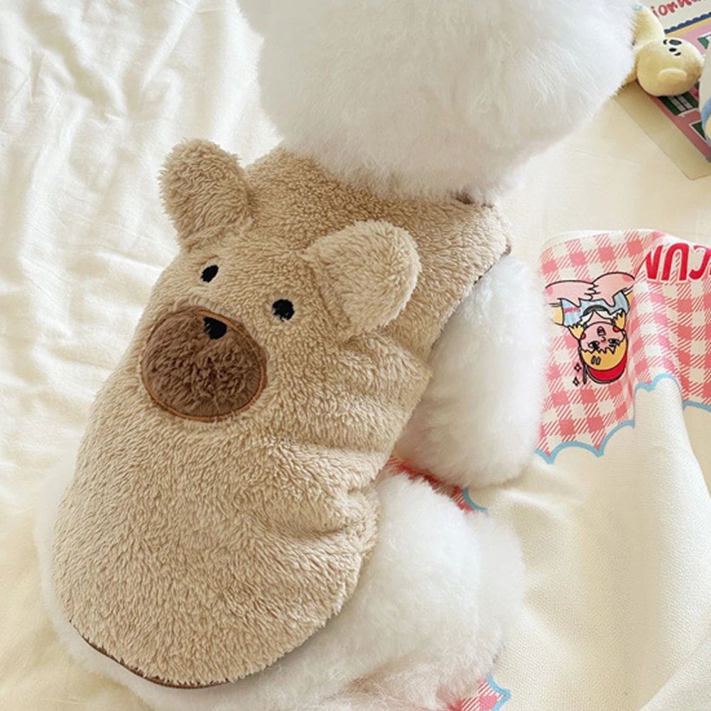 Roupa para Pet de Inverno Roupas de Cachorro Teddy Schnauzer Roupa de Cachorro 1.5-11.5kg Roupas de Inverno para Cães Colete Suéter de Ursinho de Pelúcia Macio