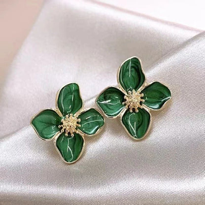Brincos de Hibisco de Aço Inoxidável para Mulheres Meninas Brincos Vintage Românticos Joias da Moda Elegantes para Festa Presentes