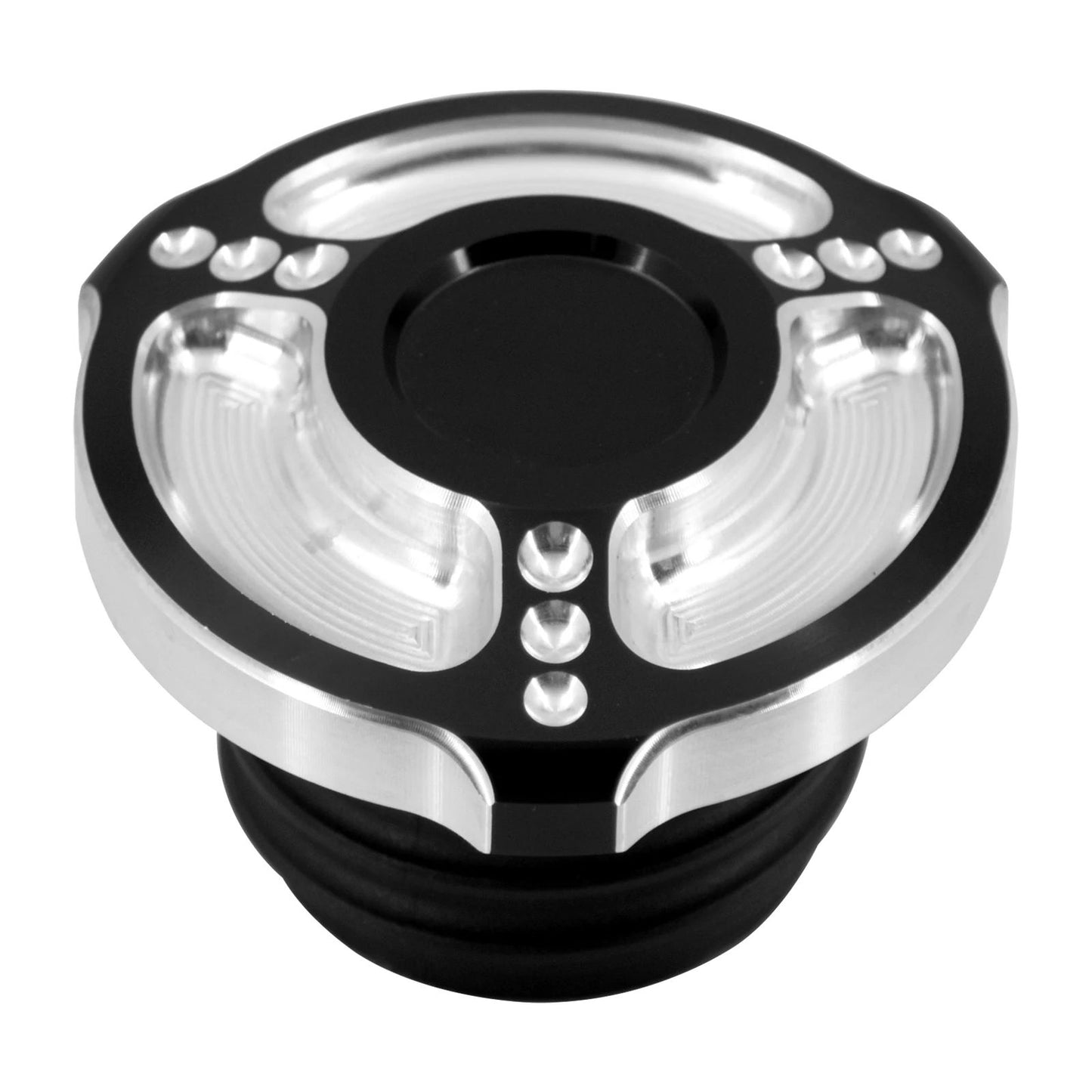 Tampa de combustível/óleo cromada preta para motocicleta Harley Sportster 883 1200 XL XR Iron Dyna Touring Softail FLHR