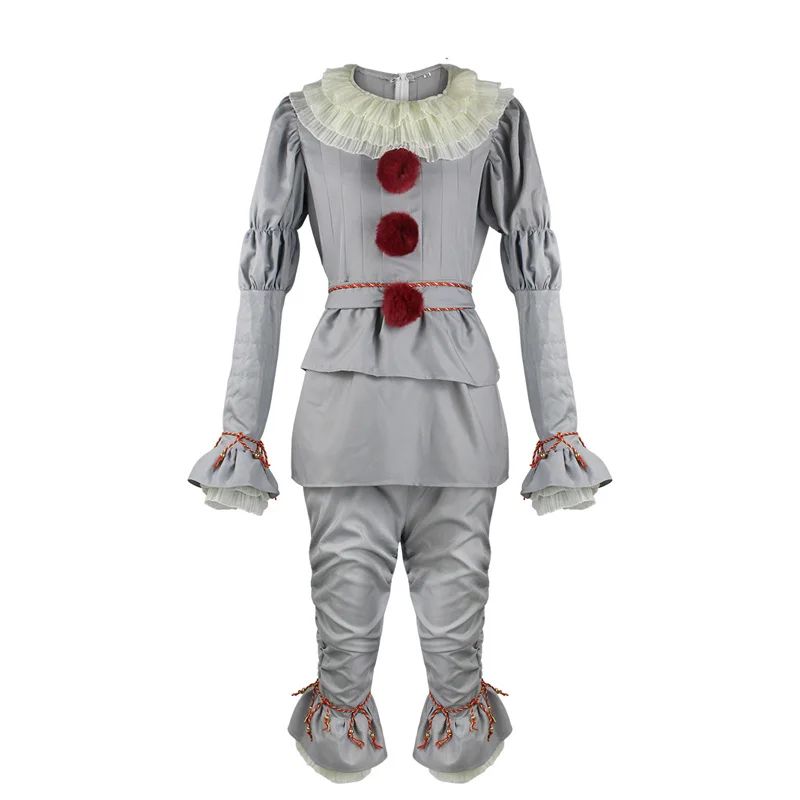 Movie Cosplay Pennywise Clown Cosplay Costume Halloween Adult Carnival Party Stage Performance Villain Vintage Clothing Set