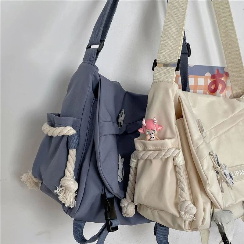 Shoulder Bag Large Capacity Crossbody Bag Retro Workwear Postman Bags for Women Nylon Handbags