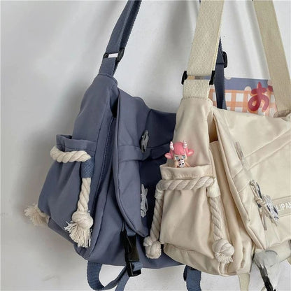 Shoulder Bag Large Capacity Crossbody Bag Retro Workwear Postman Bags for Women Nylon Handbags