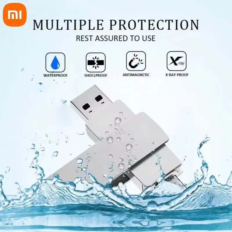 Xiaomi 16TB USB 3.2 Flash Drive 520MB/s High Speed 2 in 1 Type C OTG Pen Drive Waterproof Large Storage for Phone Computer PC