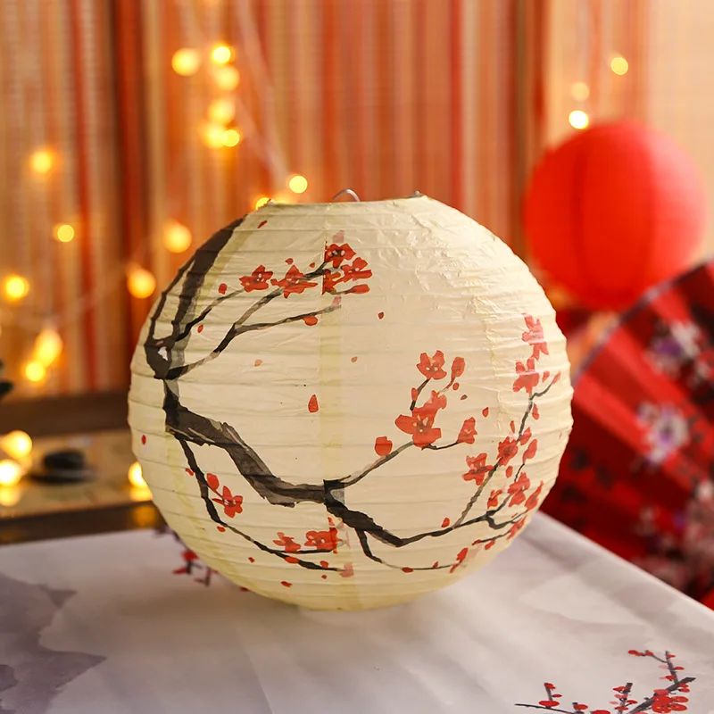 12Inch Printed Flower Round Chinese Paper Lanterns Birthday Wedding Decor Craft DIY Festival Lantern Party Supplies