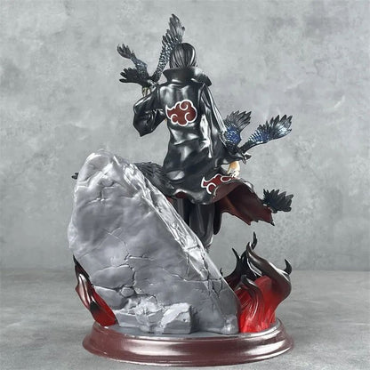 Naruto Anime Figure Uchiha Itachi Boneco de Ação de Pvc Naruto Shippuden Uchiha Itachi e Corvo Coleção Modelo de Brinquedo 25cm
