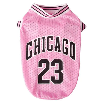 Roupa de cachorro respirável em tela para Schnauzer Teddy, camisa de basquete esportiva para cães grandes, camisetas para filhotes, camisas de verão para gatos de estimação