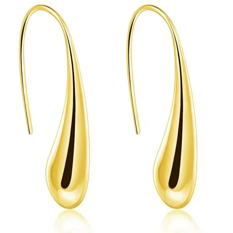 Conjunto de Brincos, Anel e Pulseira de Prata Esterlina S925 da Moda para Mulheres, Conjunto de Joias de Quatro Peças com Gota de Água, Presente para Festa