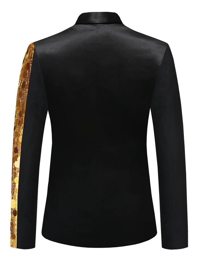 New Men Luxury Sequin Suit Jacket Silver / Gold Fashion Singer Bar KTV Dance Party Stage Performance Dress Blazers Coats