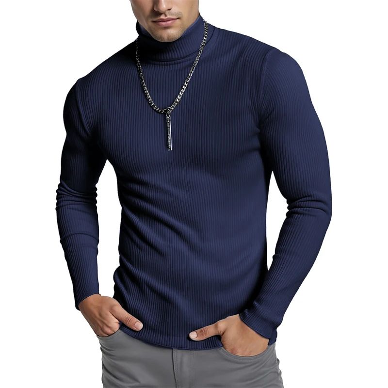 Animal Game Luxury Men's Cold Blouse Casual Sweaters Turtleneck Pullover Basic Tshirts Stripes Streetwear Warm Coats Knit Men