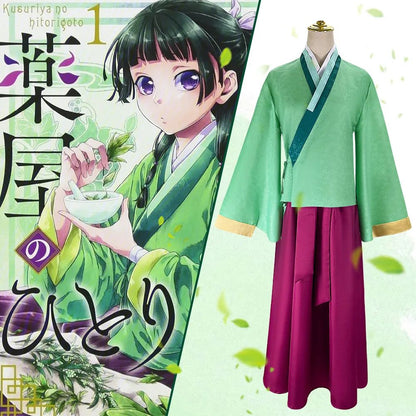 Anime Maomao Cosplay Fantasia Diários de Boticário Kimono Mao Mao Uniforme Roupas Festa de Halloween Carnaval Para Mulheres