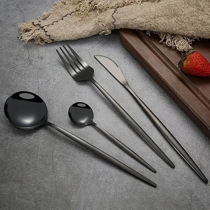 24/48pcs Stainless Steel Cutlery Set Dishwasher Safe Home Kitchen, Parties Holidays  Includes Forks, Knives, Spoons