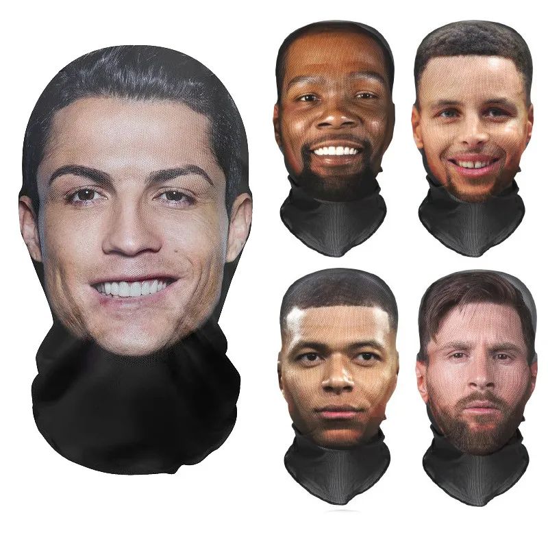 Funny Full Face Mask 3D Printed Celebrity Face Masks Elastic Mesh Halloween Cosplay Party Props Balaclava Headcovers