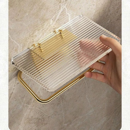 Luxury Gold Toilet Paper Holder with Shelf No Punching Acrylic Roll Paper Holder Tissue Hanger Bathroom Accessories  Bathroom