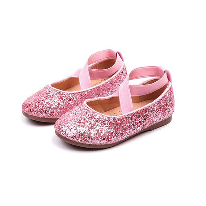 2025 Girls Ballet Flats Dance Party Girls Shoes Fashion Crystal Shoes Bling Princess Performnce 5-12 Years Kids Shoes CSH1173
