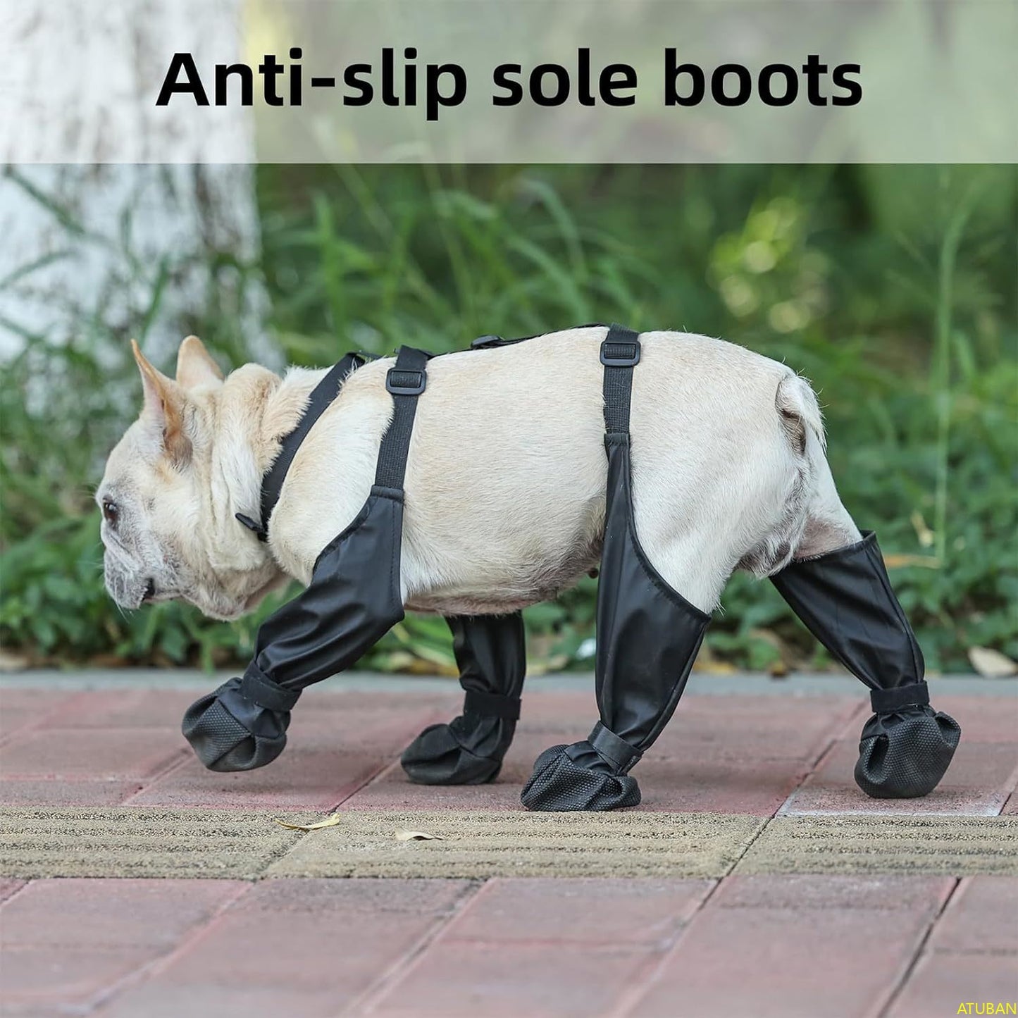 Botas impermeáveis para cães, sapatos antiderrapantes para cães, sola de borracha resistente, protetor de patas de animais de estimação, à prova de sujeira e anti-queda para caminhadas e corridas ao ar livre.