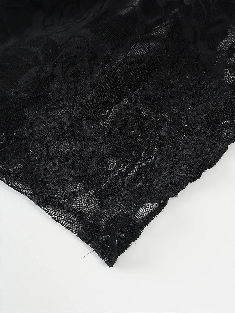 2025 Spring and Summer New Women's Y2K Style Sleeveless Sexy Slim Lace T-shirt Lace Tie Solid Color Vest Top