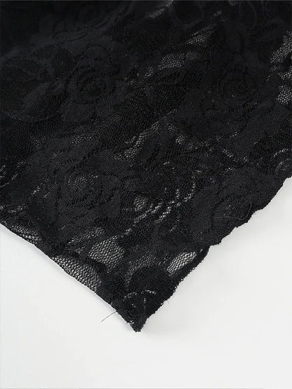 2025 Spring and Summer New Women's Y2K Style Sleeveless Sexy Slim Lace T-shirt Lace Tie Solid Color Vest Top