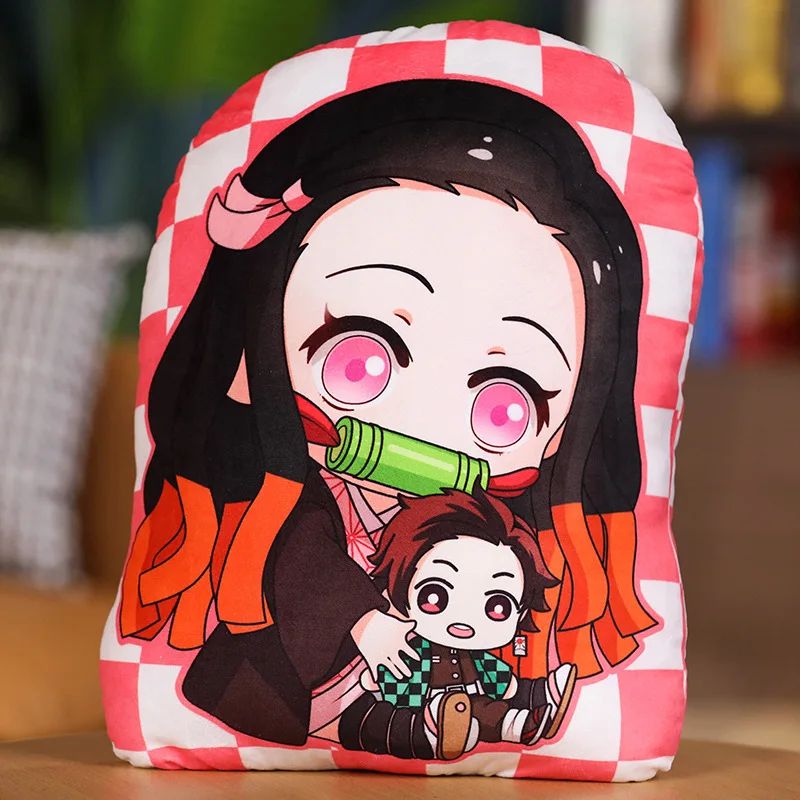 Kimetsu No Yaiba Plush Stuffed Pillows Demon Slayer Dakimakura Cute Anime Throw Pillow Kawaii Dolls Tanjirou Nezuko Back Cushion