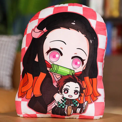 Kimetsu No Yaiba Plush Stuffed Pillows Demon Slayer Dakimakura Cute Anime Throw Pillow Kawaii Dolls Tanjirou Nezuko Back Cushion