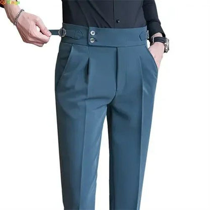 Calças de Terno Masculinas, Calças de Vestir Slim Modernas, Calças Brancas Pretas Azuis Verdes Pantalones Hombre Outono/Inverno Masculino, Novidade 2025