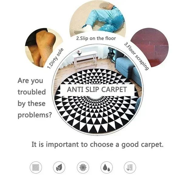 Children's Play Round Floor Mat Cartoon Giraffe Sika Deer Carpet Children's Bedroom Bedside Non Slip Rug Home Decoration