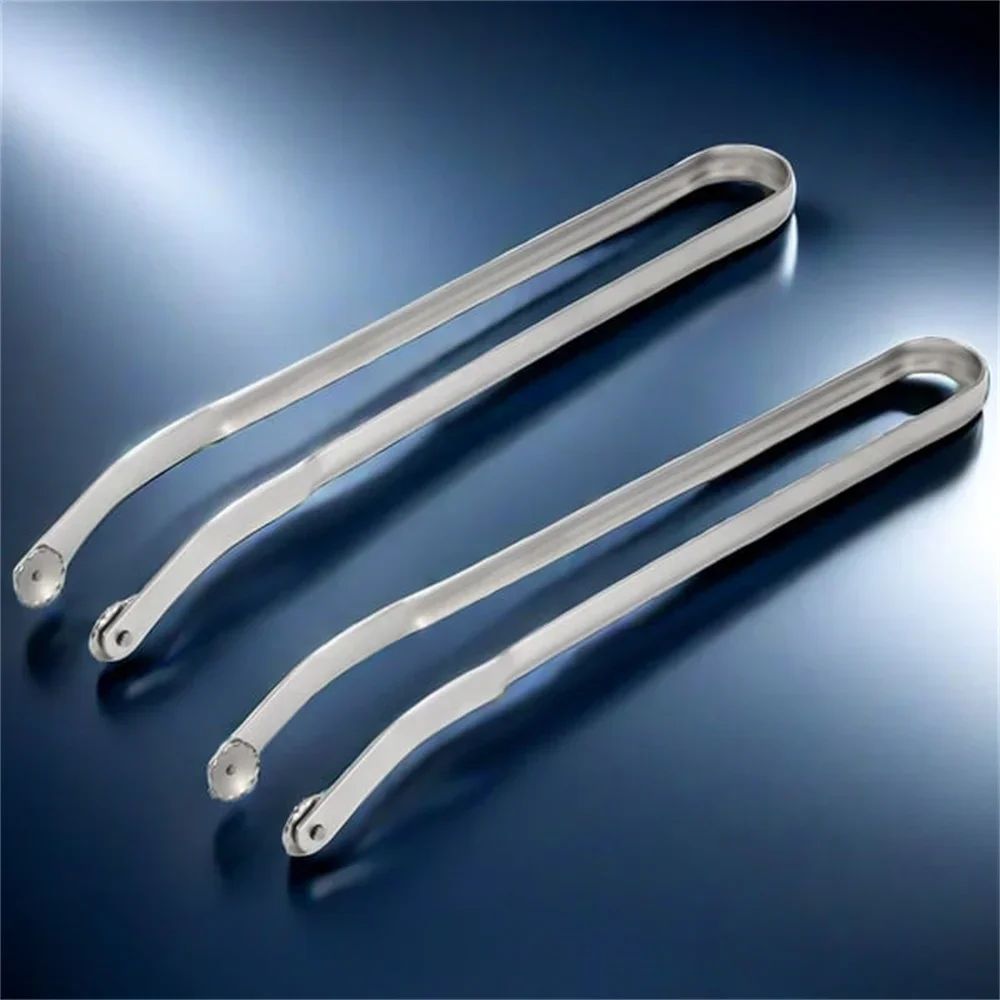 BBQ Sausage Turning Tongs Stainless Steel Nonstick Sausage Tongs Cookware Long Handle Kitchen Tong for Turning Barbecue Utensils