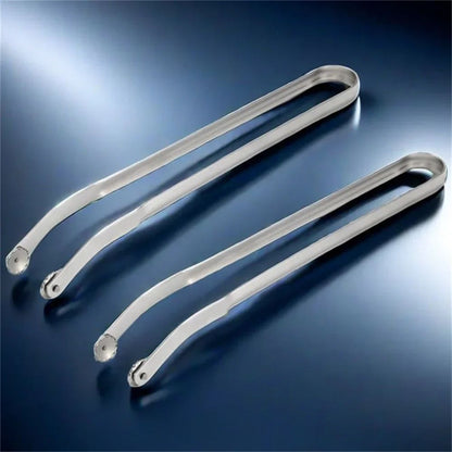 BBQ Sausage Turning Tongs Stainless Steel Nonstick Sausage Tongs Cookware Long Handle Kitchen Tong for Turning Barbecue Utensils