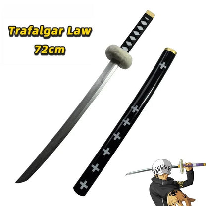 One Piece Cosplay Roronoa Zoro Katana Sword PU Trafalgar Sword Law Role Playing Yuki Samurai prop Party toy Sword 72cm