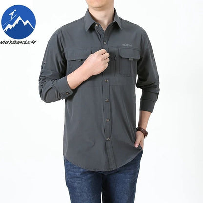 Summer Jacket Upf 50+ Sun Protection Fishing Shirts Men's Quick Dry Long Sleeve Shirts Mesh Breathable Hiking Work Cargo Shirts