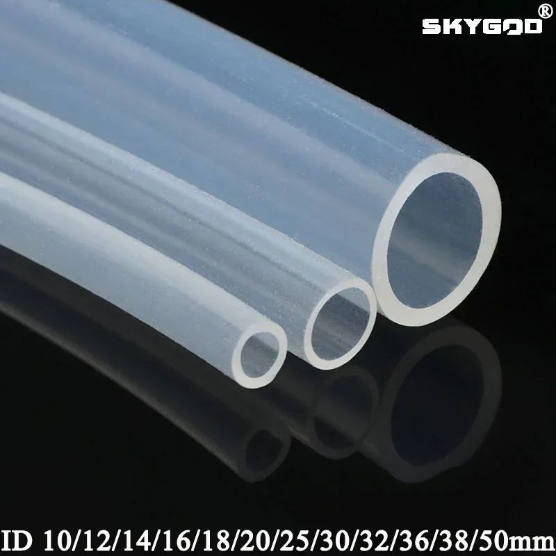 Mangueira de Borracha de Silicone de Grau Alimentício Transparente 1/2/5m Diâmetro 10 11 12 14 16 18 20 30 Tubos de Silicone Flexíveis Atóxicos