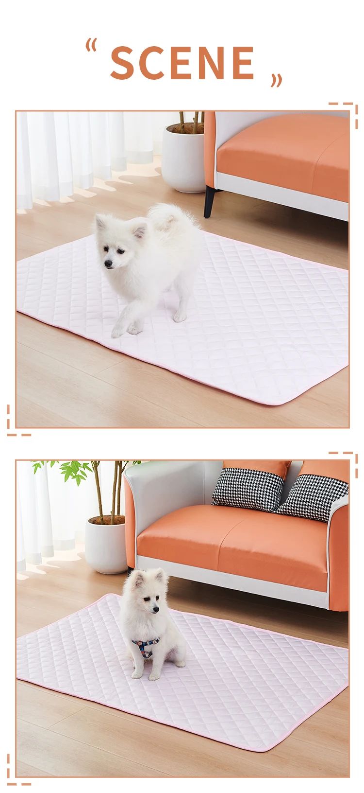 Tapete Gelado para Cães Cama para Pets Verão Tapetes para Cães Gatos Cobertor Sofá Respirável Lavável 8 Tamanhos para Cães Pequenos Médios Grandes Filhotes