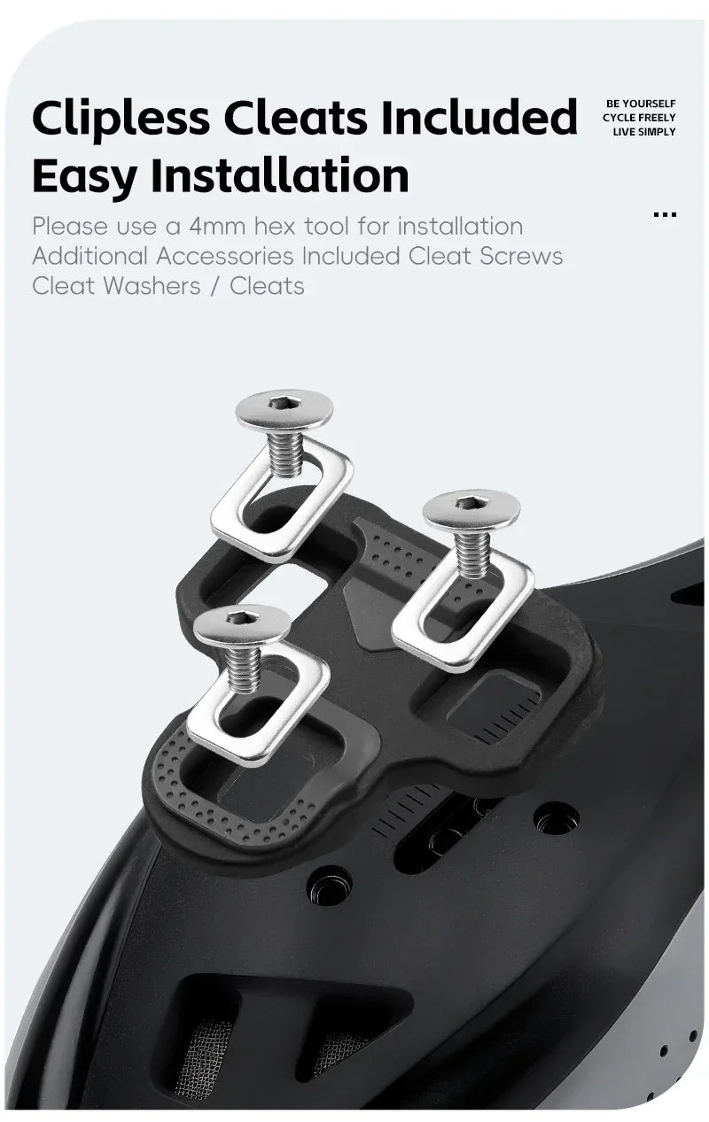 WEST BIKING Road Bike Pedals Nylon Bicycle Locking Pedals Cycling Bearing Cleats Clipless Pedal Look System With Locking Plates