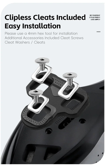 WEST BIKING Road Bike Pedals Nylon Bicycle Locking Pedals Cycling Bearing Cleats Clipless Pedal Look System With Locking Plates