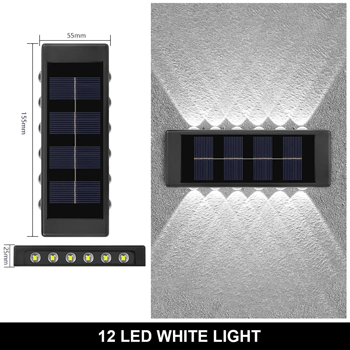 LED Solar Light Outdoor Waterproof Wall Lamp Up And Down Luminous Lighting for Garden Street Landscape Balcony Decor 1~4pcs