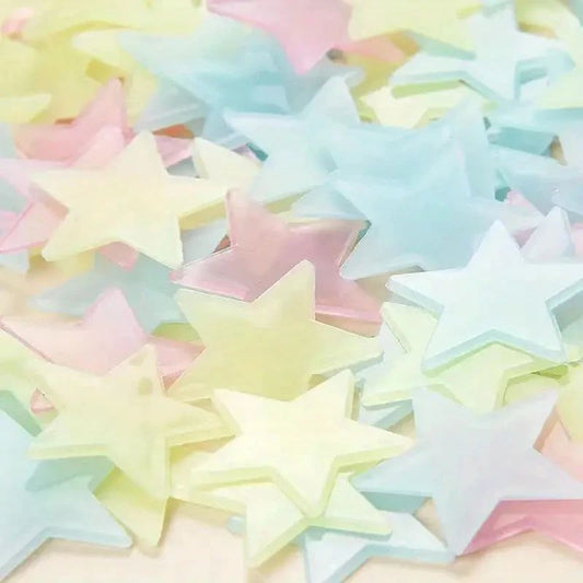 50/250Pcs Luminous Star Stickers Background Wall Decoration Bedroom Glow Stickers Fluorescent Stereo Wall Stickers Room Decor