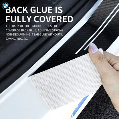 Car Door Automobile Scraper Protection Universal Pedal Protection Sticker Carbon Fiber Grain Automobile Threshold Strip For BMW
