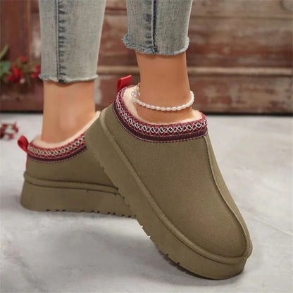 Designer New Women Chelsea Ankle Snow Boots Winter Woman Fur Short Plush Warm Cotton Slippers Female Platform Cotton Boots