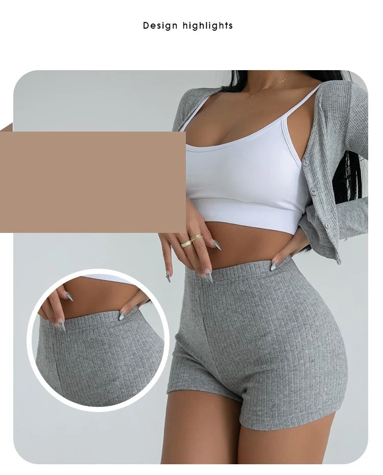 HELIAR Women High Waist A-line Shorts Thin Knit Sports Shorts For Women Casual Running Slim Bodycon Trousers 2025 Spring Summer