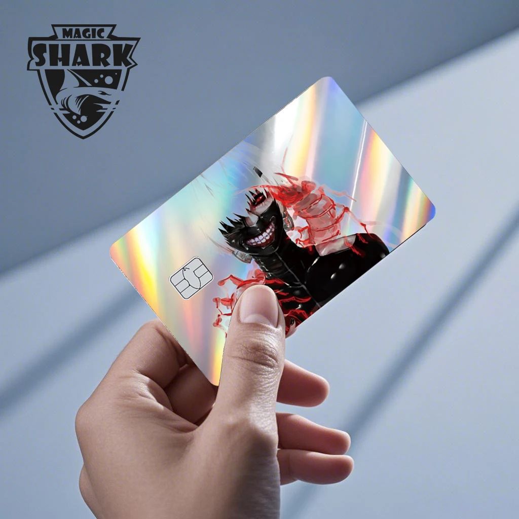 Filme de cobertura holográfico a laser Magic Shark Skull Panda Hunter Broke Blue Eyes Dragon para cartão de crédito e débito bancário