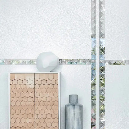 12pcs 20x5cm Acrylic Mirror Sticker Ceiling Edge Strip Self Adhesive Waist Line Wall Stickers for Living Room Corner Wall Decor