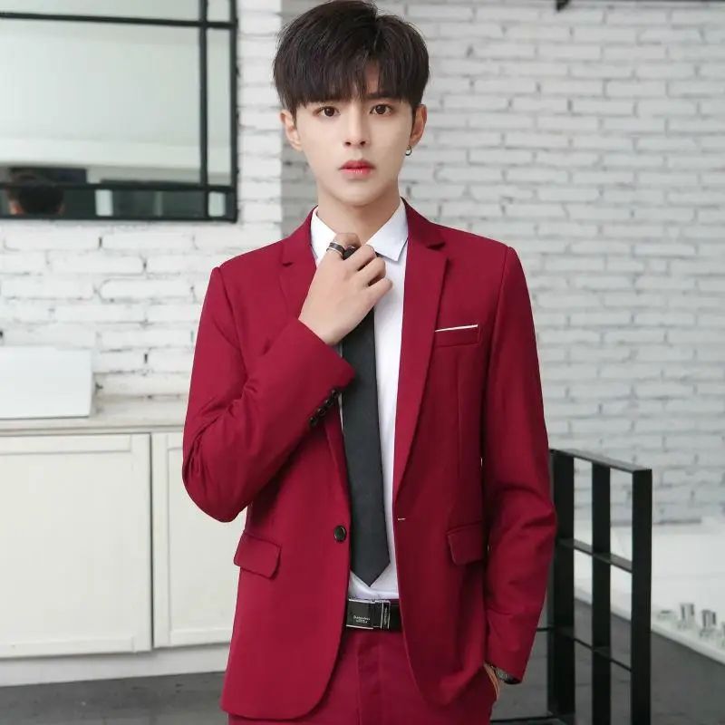 Men's Casual Wedding Suit Set New Groom Best Man Wedding Ceremony New Chinese Style Small Tailored Jacket Outfit