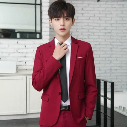 Men's Casual Wedding Suit Set New Groom Best Man Wedding Ceremony New Chinese Style Small Tailored Jacket Outfit