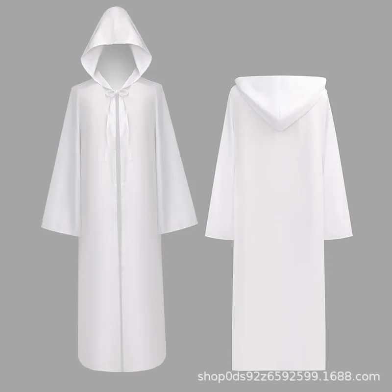 Movie Cosplay Jedi Knight Cosplay Costume Men Women Long Shirt Robe Warrior Hooded Cloak Halloween Party Cosplay Costumes