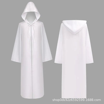 Movie Cosplay Jedi Knight Cosplay Costume Men Women Long Shirt Robe Warrior Hooded Cloak Halloween Party Cosplay Costumes