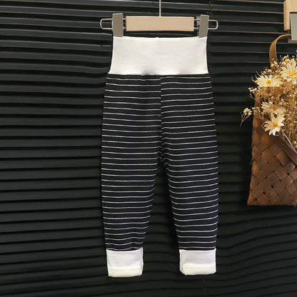Newborn Infant Pants Thicken Keep Warm in Winter Baby Clothes Bebe Boy Girl Striped Leggings Kids Unisex Trousers