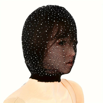 Sexy Transparent Mesh Ultra Thin Perspective Clothing Fishing Net Hollow Vest Headscarf Hood Cosplay Party